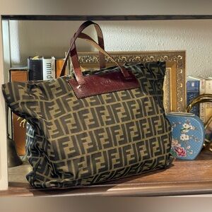 Fendi Brown and Black Tote Bag